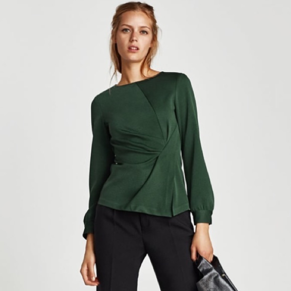Zara Tops - Zara Green Beautiful Blouse - Small.